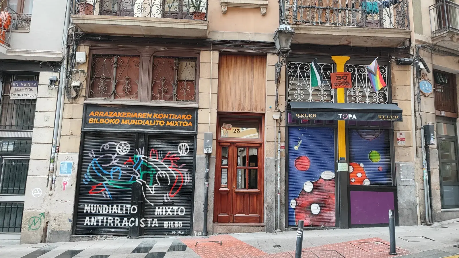 Gatukonst och kvartersmiljö i Bilbao La Vieja
