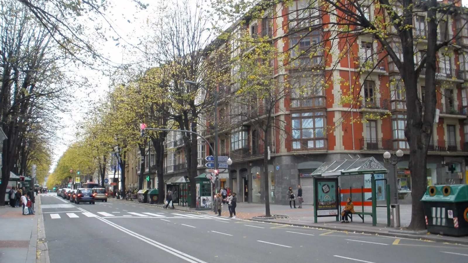 Gran Vía i centrala Bilbao