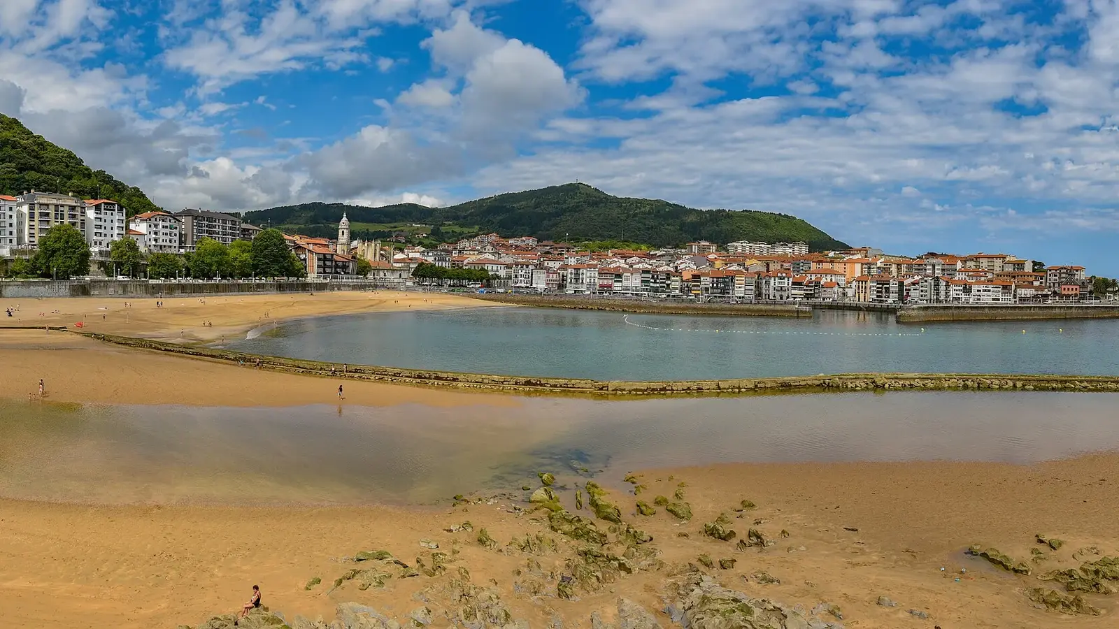 Panoramavy över Lea-flodens mynning och Lekeitio